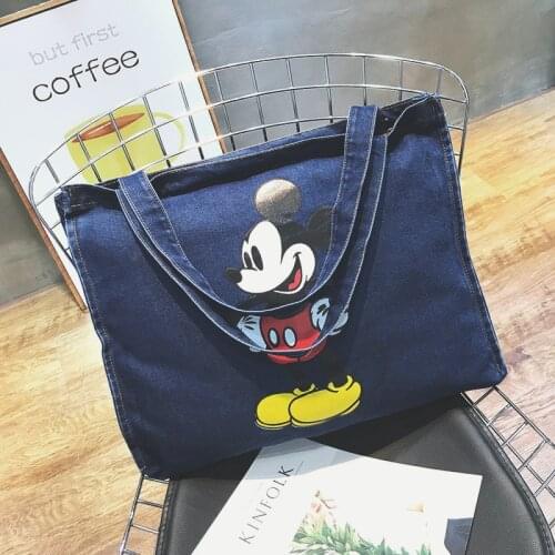 Disney Mickey Mouse Cartoon Large Capacity Shopper cowboy Shoulder bag lady handbag women shopping Leisure bag Fashion street