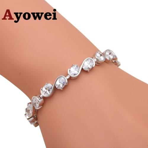 Wedding Bracelets for Bride Nobby Zirconia white gold tone AAA Zirconia Health Nickel & Lead Free Fashion Jewelry TB867A