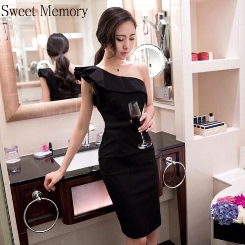 Sweet Memory Womens One Shoulder Evening Dresses