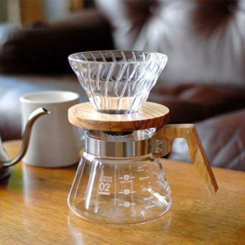 Hot Sale Heatproof V60 Pour Over Coffee Dripper Glass Server Coffee Pot Coffee Kettle Brewer Barista Percolator Maker