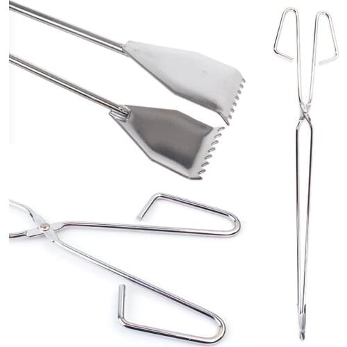 55cm Lengthened Outdoor Charcoal Clamp Bread Barbecue Clip Stainless Steel Picnic Baking Tool Barbecue Clip BBQ Scissor Tongs