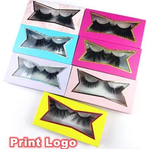Print logo Little girl Eyelash Packaging Box Wholesale Empty Lash Boxes 25mm Mink Lashes Creative Eyelashes Package makeup