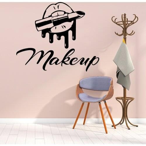 Modern Mouth Makeup Beauty Salon Vinyl Wallpaper For Beauty Salon Wall Stickers Pvc Decal Bedroom Removable Sticker Mural