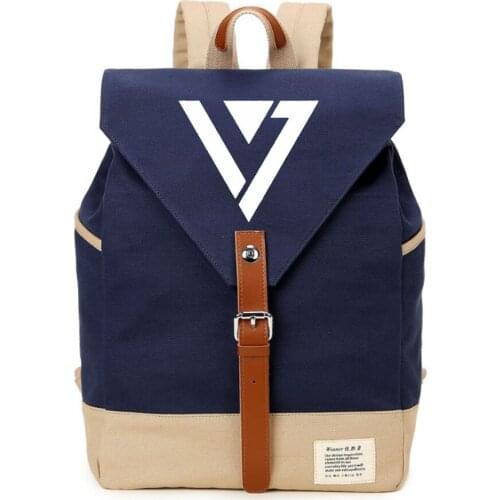 WISHOT Seventeen 17 backpack Canvas bag SchoolBag travel Shoulder Bag Rucksacks for women girls