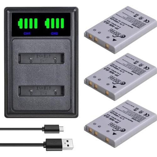 3 Pcs EN-EL5 ENEL5 Battery & LED Dual USB Charger for Nikon Coolpix P530 P520 P510 P100 P500 P5000 P5100 P6000 3700 4200 Camera