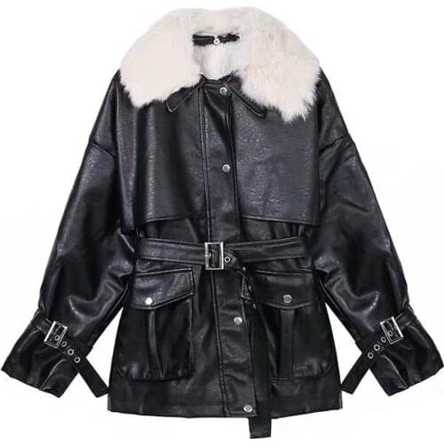 JS318J-2019 black waistband high-end long sleeve cotton dress temperament wide coat female