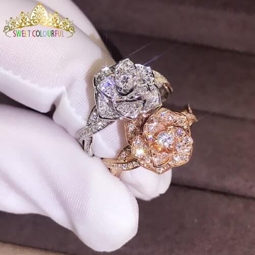 100% 18K 750Au Gold Moissanite Diamond Ring D color VVS With national certificate MO-H10016