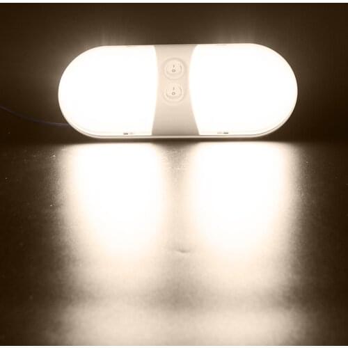 12v Car LED Rectangular Ceiling Dome Lamp Touch Switch White Interior Roof Spotlight Marine/Yacht RV Caravan Reading Lamp