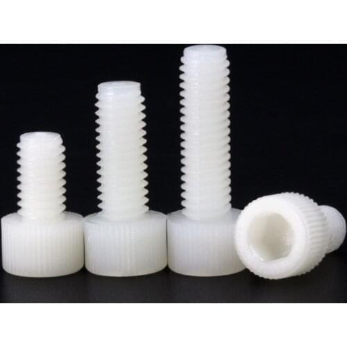 30pcs M3 nylon plastic inner hex screws insulation screw round cylinder head hex bolt lamp fitting bolts 6-25mm length