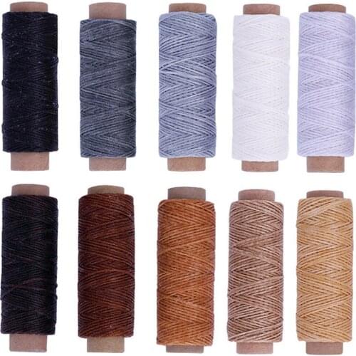 50M/30M Hand Stitched Waxed Thread Polyester Waxed Sewing Thread Leather Waxed Cord for Machine Sewing or Leather Craft