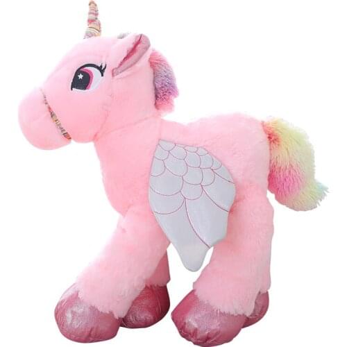 60 cm Cute Plush Unicorn Toys Pillow Stuffed Animals Flying Horse Cushions Toy For Girls And Kids Gifts Home Decoration