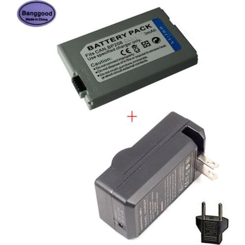 7.4V 850mAh BP-208 BP208 Camera Camcorder Battery + AC Charger for Canon DC10 DC20 DC50 DC201 DC210 DC211 DC220 DC230 100 FVM300
