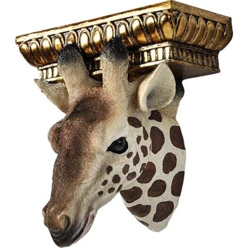 AMERICAN RETRO HOME ANIMAL DECORATION ORNAMENTS RESIN GIRAFFE RACK WALL HANGING WALL HANGING STORAGE RACK M3124