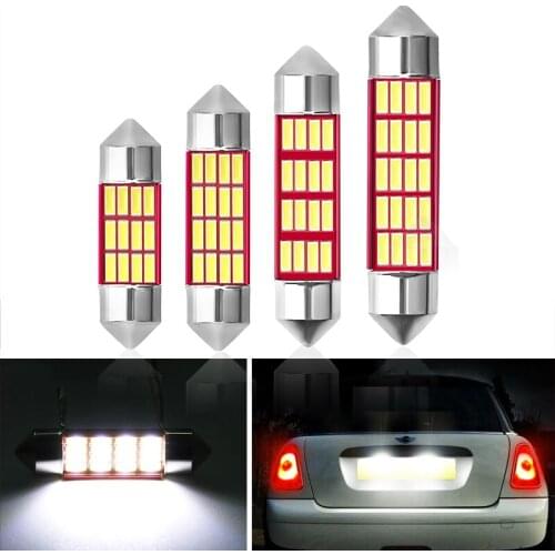 Car Festoon 31mm 36mm 39mm 42mm LED Bulb C5W Super Bright 4014 SMD Canbus Car Styling LightInterior reading lamp 12V