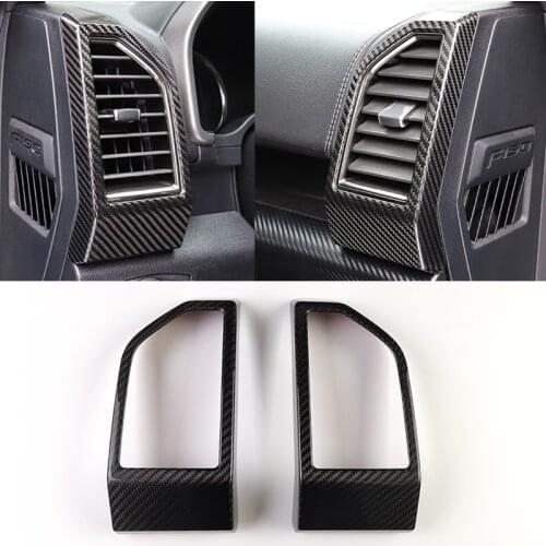 For Ford Raptor F150 F-150 2017 2018 2019 2020 Car Accessories Real Carbon Fiber Navigation Panel Side Vent Outlet Overlay Cover