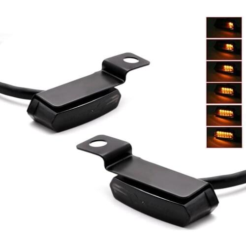 For Honda Yamaha Kawasaki Suzuki 2PCS Flowing Water Universal Mini LED Motorcycle Turn Signal Light Brake Clutch Lever Flashers