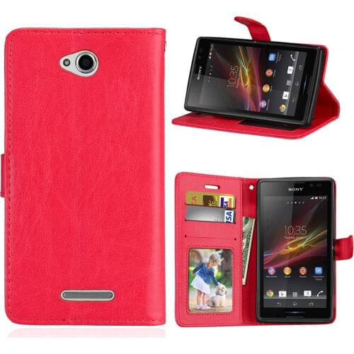 Flip casefor Sony Xperia C S39H C2305 wallet case for sony xperia c S39H C2305 Cover with card pocket leather flip case 5.0"