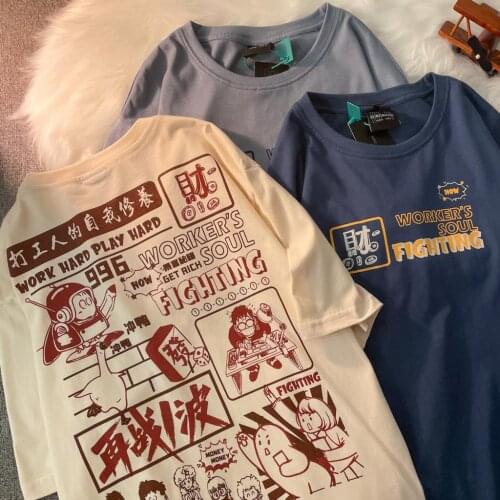 Women Oversize Tshirt Cartoon Cotton Harajuku Anime Female Kawaii Y2k Tops Tee Short Sleeve Fashion Summer Funny Hip Hop Clothes