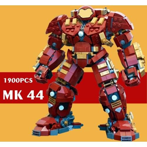 NEW 1900PCS Iron Man MK44 Ironman Hulkbuster Marvel Avengers Hulk Superheroes Robot Figures Ideas Building Brick Block Gift Toy