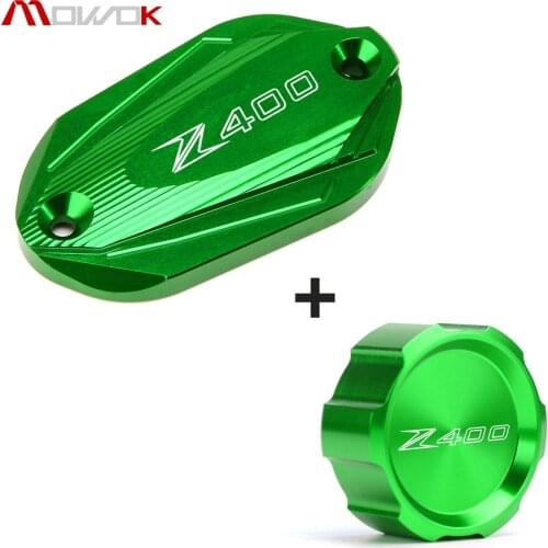 For KAWASAKI Z400 Z 400 2019-2020 LOGO Z400 Motorcycle CNC Front & Rear brake Fluid Cilinder Master Reservoir Cover Cap