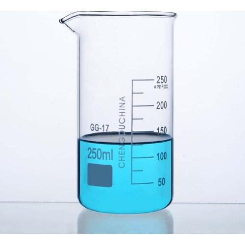 Laboratory Glass Beaker Tall Form Glass Measuring Beaker Graduated High Borosilicate Glass Measuring Cup 250ml