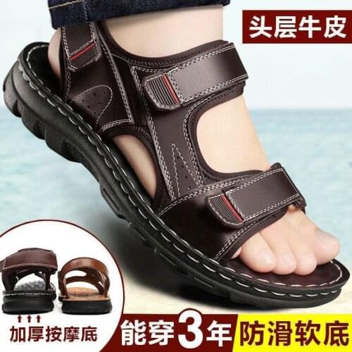 Top Leather Summer New Sandals Sports Shoes Sandalias Hombre Chaussure Homme