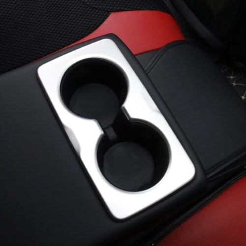 Rear Seat Cup Holder Cover Overlay For Jeep Cherokee 2014 2015 2016 2017 2018 2019 Matte Pearl Interior Chrome Accessories Trims