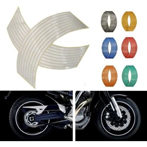 Motorcycle Wheel Sticker 3D Reflective Rim Tape Auto Decals Strips For Kawasaki NINJA 250 300 400 R VERSYS 300X ZX636R GTR1400