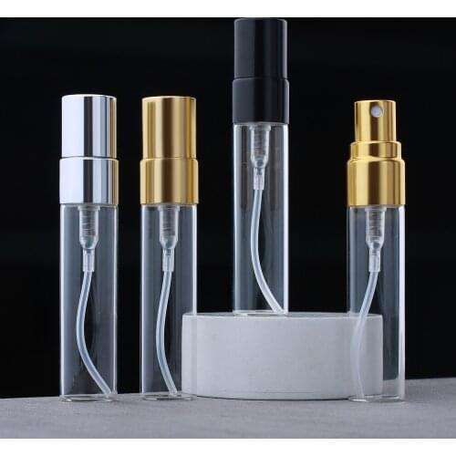 50 pieces/lot 5ml Portable Glass Spray Bottle Bottles Container Refillable Bottles Sprayer for Perfume Fine mist empty bottle