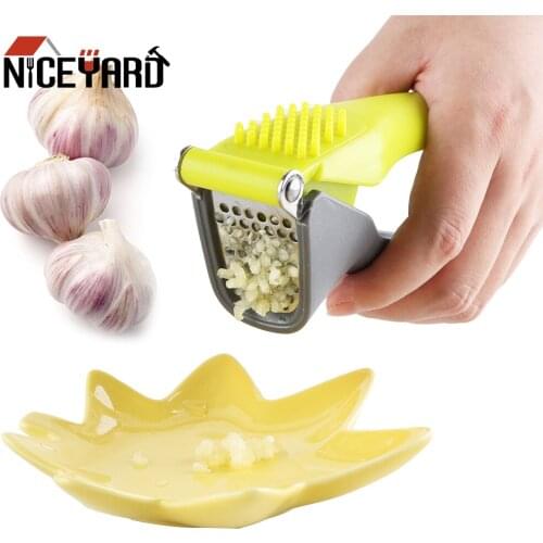 NICEYARD Garlic Press Crusher Manual Shredder Multi-function Ginger Squeezer Masher Handheld Ginger Garlic Mincer Kitchen Gadget