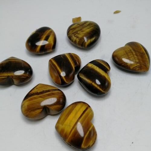 Natural stones and minerals healing crystals heart tiger eye specimen for home decor gift