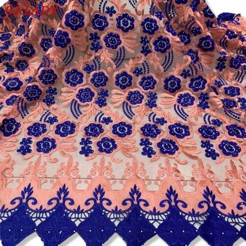 Luxury Mesh Tulle Lace African Lace Fabric 2021 High Quality French Beads Lace Fabrics 5 Yards For Wedding Dress Party Clothing
