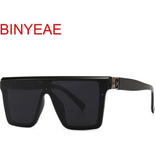 Black Square Oversized Sunglasses Women Men Top Luxury Brand Big Frame Sun Glasses Female Oculos Gradient Flat Top Sun Shades