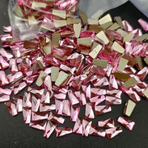 30pcs Lt Pink Mix Shape Glass Crystal Flat back 3D Nail art Rhinestone for DIY Nail Art Decoration Accessories