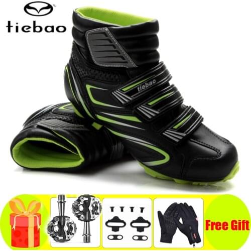 Tiebao Self-locking Mountain Bike Sneakers Men Winter Racing Women Outdoor Sports Ultralight SPD Pedals Riding Bicicleta Carr