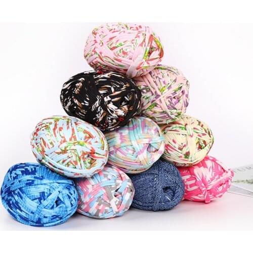 100g/set Fancy Cloth Yarn For Handmade Crochet Bag Soft Cotton Blended Yarn For Hand Knitting Blanket Cushion 2cm