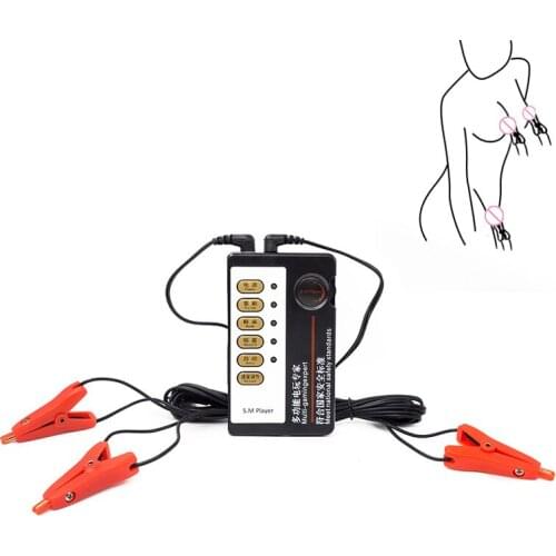 Unisex Electro Shock Clitoris Nipple Clamp Electro Stimulation Nipple Clitoris Flirting Toy SM Adult Game Medical Themed Sex Toy