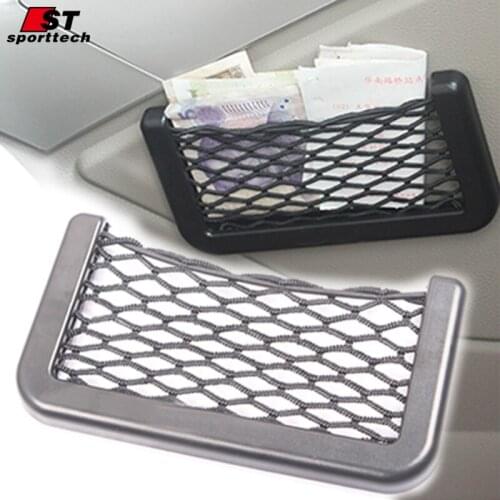 Universal Car Stowing Tidying Auto String Mesh Bag Storage Pouch Net for phone Accessory Stable Sticker hanger Storage Network