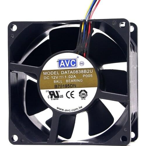 80mm 8cm Powerful High Speed Computer Cooling Fan,for AVC DATA0838B2U 8038 80X80X38mm DC 12V 1.02A