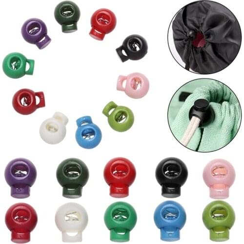High-quality 20pcs Pack Colorful Ball Cord Lock Ends Stop Round Toggle Clip Stopper Cloth Sportwear Boots Lace Accessories