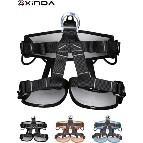 XINDA Camping Outdoor Hiking Rock Climb Half Body Waist Support Safety Belt Wider Harness for Mountaineering Aerial Equipment
