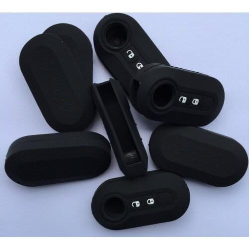 2 Button Flip Remote Car Key Holder Protect For Fiat 500 PANDA PUNTO BRAVO STILO LANCIA Grande Croma Keyless Silicon Key Pouch