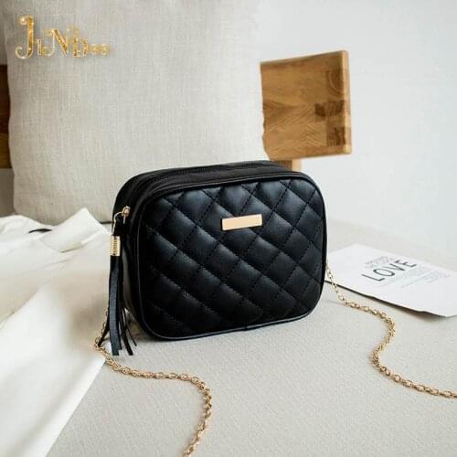 2021 Trend Lingge Embroidery Camera Female Shoulder Bag Fashion Chain Ladies Crossbody Bags Tassel Small Messenger Bag For Women