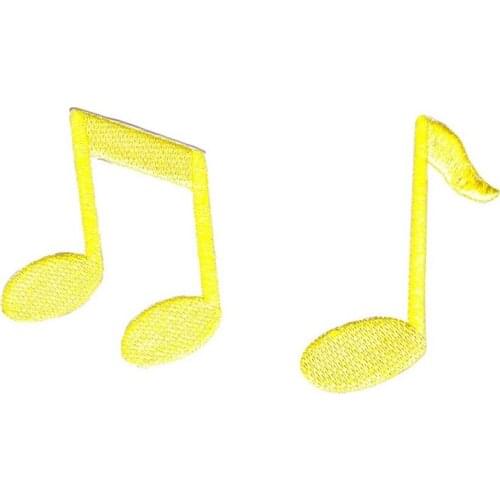 10pcs/lot Music Note Embroidery Patches Yellow Signal Backpack Clothing Decoration Accessories Diy Iron Heat Transfer Applique