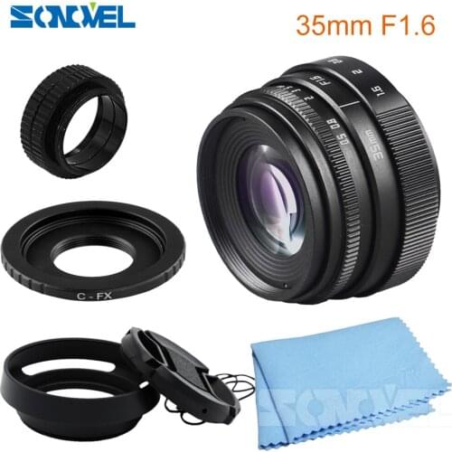 35mm F1.6 CCTV Lens C Mount Camera Lens +Lens Hood kit For Fuji Fujifilm X-E2 X-E1 X-Pro1 X-M1 X-A2 X-A1 X-T1