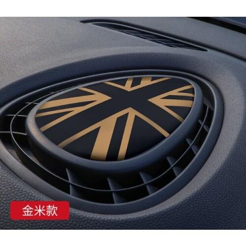 3D Glue Decal for Central Air Outlet MIN Windshield Mouth Modification Sticker Graffiti Gold Union Jack Car Accessories