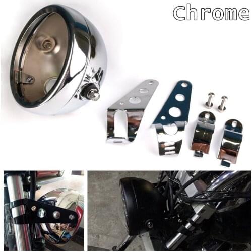 5 3/4" Black Round Motorcycle 5.75 Inch LED Headlight Mounting Housing Bucket for FXWG Chopper Headlight Housing