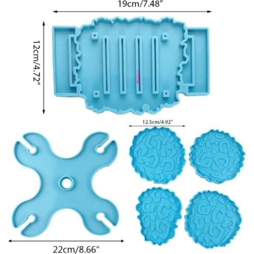 6 Pcs/Set Wine Rack Epoxy Resin Mold Cup Holder Coaster Silicone Mould DIY Handmade Crafts Home Decoration Casting Tools W0YA