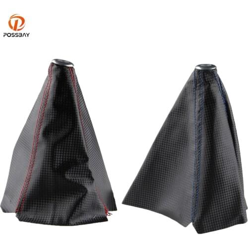 POSSBAY Auto Car Gear Shift Boot Cover Blue/Red Manual Shifter Gear Shift Collars Automobiles Shifter Knob Interior Parts