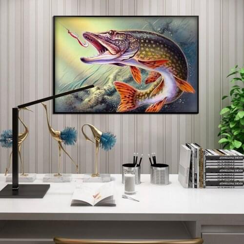 DIY digital painting big fish underwater animal lake art decorative painting adult hand-painted decompression